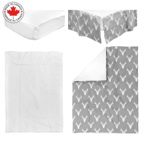 Ensemble de literie pour berceau de bébé Bebelelo pour filles - Ensemble de literie pour bébé 4 pièces