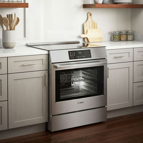 Bosch 30" 4.6 Cu. Ft. True Convection Slide-In Induction Range - Stainless Steel