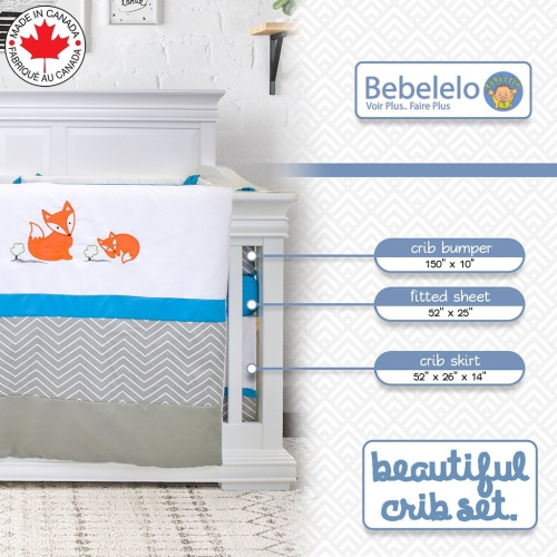 Ensemble de literie pour berceau de bébé Bebelelo pour garçons et filles - Ensemble de literie pour bébé 7 pièces