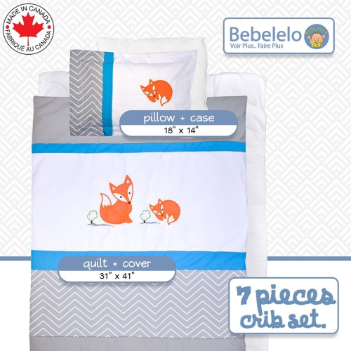 Ensemble de literie pour berceau de bébé Bebelelo pour garçons et filles - Ensemble de literie pour bébé 7 pièces