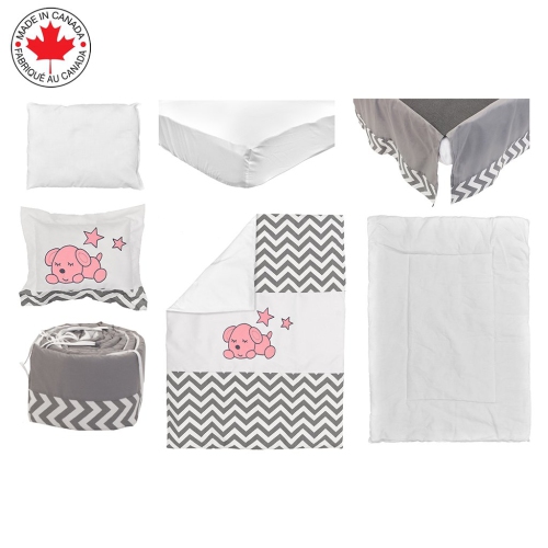 Ensemble de literie pour berceau de bébé Bebelelo pour garçons et filles - Ensemble de literie pour bébé 7 pièces