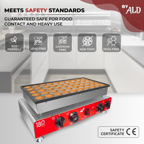 AR-2280 Mini Dutch Pancake Maker | 50 Poffertjes | Dual Thermostat | 110V