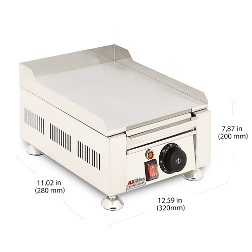 AP-413 Flat Top Griddle | Compact Teppanyaki Grill with Scapula | Manual Control | 110V