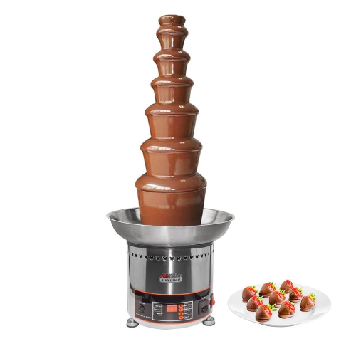 A-CF7D Chocolate Fountain | 7-tier Stainless Steel Chocolate Fondue Fountain | 100 persons | Digital | 110V