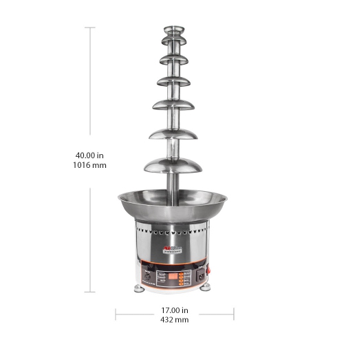 A-CF7D Chocolate Fountain | 7-tier Stainless Steel Chocolate Fondue Fountain | 100 persons | Digital | 110V