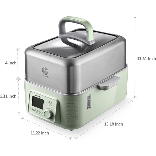 Cuiseur à vapeur électrique de 5 pte G563 de Ecupem pour la cuisson - un verdâtre douillet