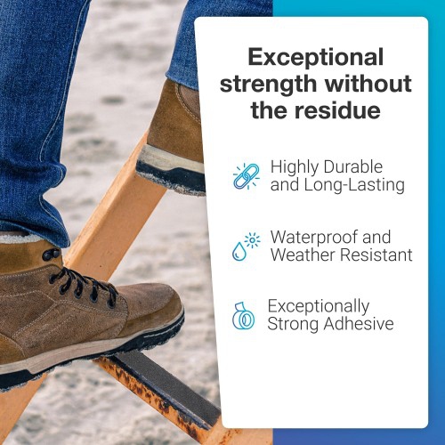 2Pcs of 80 Grit Anti-Slip Tape Heavy Duty Waterproof Adhesive Tape for Indoor and Outdoor Use - 4" x 33FT