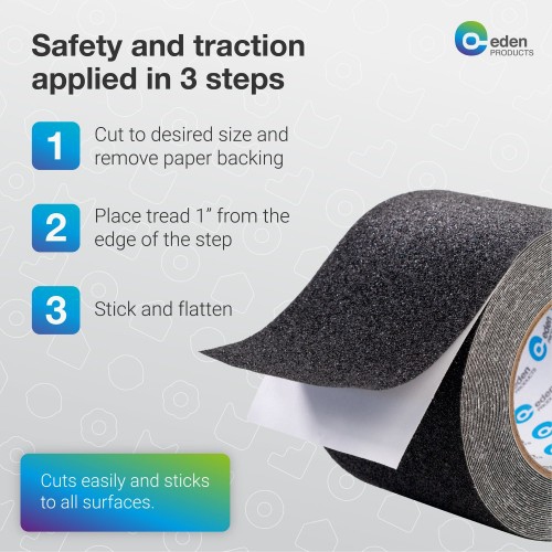 2Pcs of 80 Grit Anti-Slip Tape Heavy Duty Waterproof Adhesive Tape for Indoor and Outdoor Use - 4" x 33FT