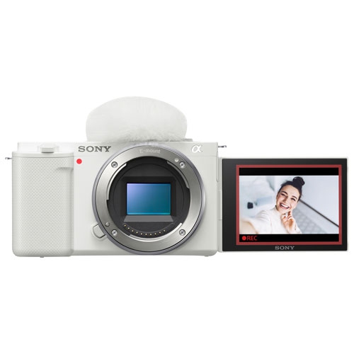 App. Sans miroir APS-C Alpha ZV-E10/obj. Interchangeable de Sony pour vlogues-Blanc-BO