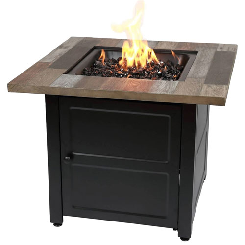 Table avec foyer au propane Cayden d'Endless Summer - 50 000 BTU - Bronze