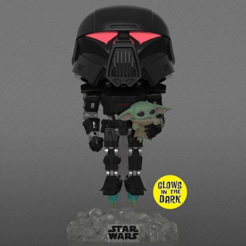 Pop Star Wars The Mandalorian 3.75 Inch Action Figure Exclusive - Dark Trooper with Grogu #488