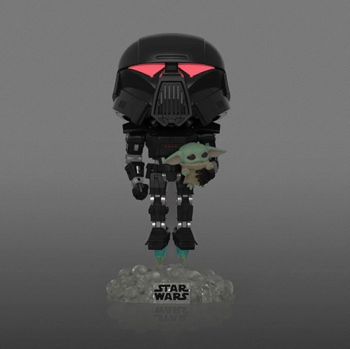 Pop Star Wars The Mandalorian 3.75 Inch Action Figure Exclusive - Dark Trooper with Grogu #488