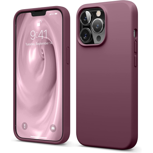 ELAGO  Compatible w Iphone 13 Pro Case, Liquid Silicone Case, Full Body Screen Camera Cover, Shockproof, Slim Case, Anti-Scratch Soft Microfiber