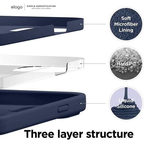 elago Compatible with iPhone 13 Mini Case, Liquid Silicone Case, Full Body Screen Camera Protective Cover, Shockproof, Slim Phone Case, Anti-Scratch