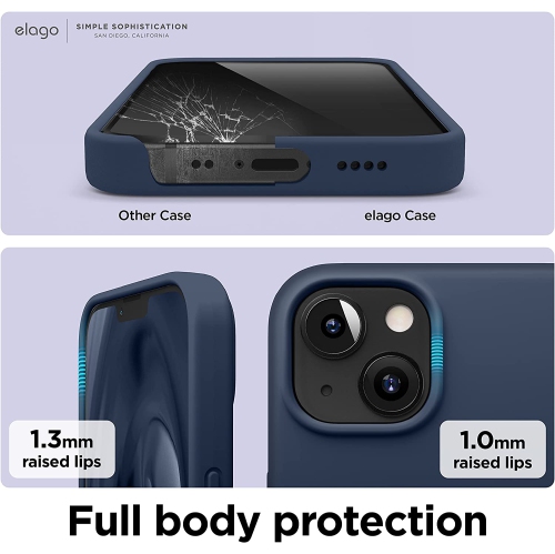 elago Compatible with iPhone 13 Mini Case, Liquid Silicone Case, Full Body Screen Camera Protective Cover, Shockproof, Slim Phone Case, Anti-Scratch