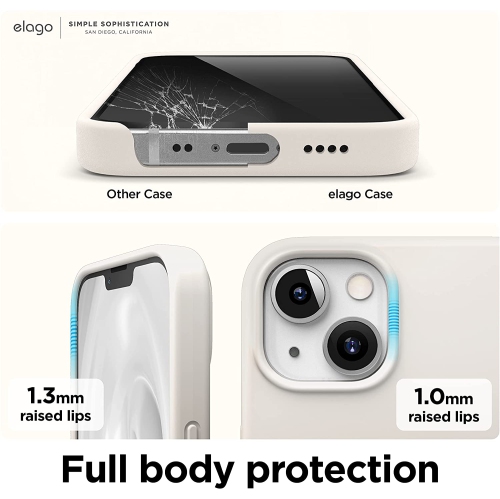 elago Compatible with iPhone 13 Mini Case, Liquid Silicone Case, Full Body Screen Camera Protective Cover, Shockproof, Slim Phone Case, Anti-Scratch