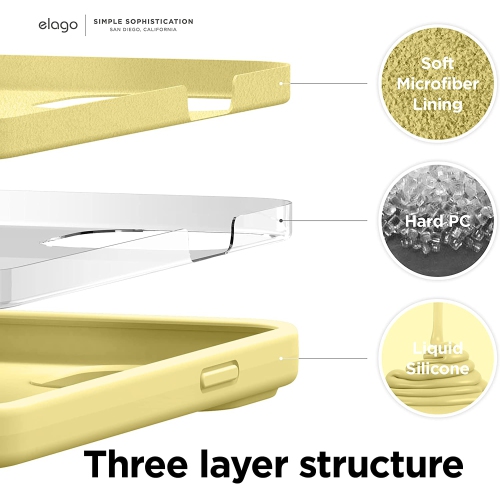 elago Compatible with iPhone 13 Case, Liquid Silicone Case, Full Body Screen Camera Protective Cover, Shockproof, Slim Case, Anti-Scratch Soft