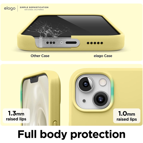 elago Compatible with iPhone 13 Case, Liquid Silicone Case, Full Body Screen Camera Protective Cover, Shockproof, Slim Case, Anti-Scratch Soft