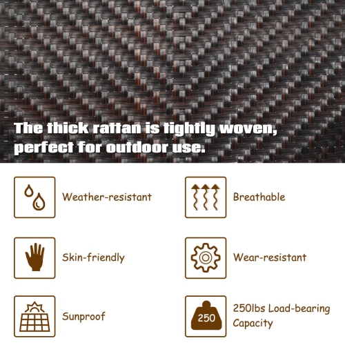 Gymax 2PCS Patio Rattan Folding Lounge Chair Recliner Back Adjustable Beach Yard Pool