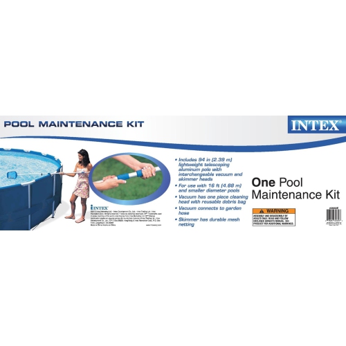 Intex Swimming Pool Maintenance Kit with Vacuum and Pole & 10? Round Pool Cover