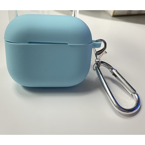 CC  Topsave Silicone Rubberized Soft Protect Case Cover for Airpod 3Rd Gen Combine With Hook(Convenient for Hanging) In Light Blue