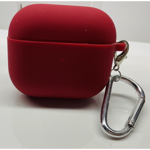 CC  Topsave Silicone Rubberized Soft Protect Case Cover for Airpod 3Rd Gen Combine With Hook(Convenient for Hanging), Dark In Red