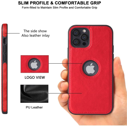 Brenda Coque rétro en cuir synthétique coque de téléphone de luxe professionnelle en cuir avec coutures Pour iPhone 13 PRO MAX