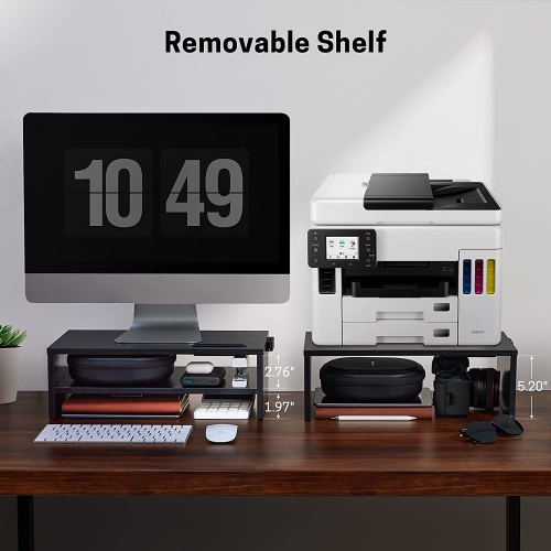 Monitor Stand Riser With Cellphone Holder & Storage Space, Desk Stand for Laptop, Printer, PC, for Home & Office