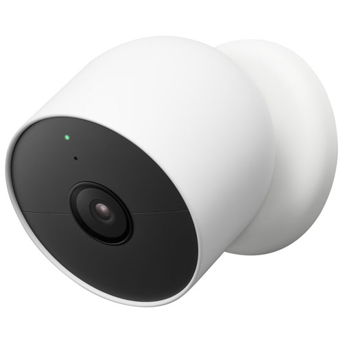 Remis à neuf - caméra de surveillance intérieure/extérieure sans fil Nest Cam de Google - Blanc