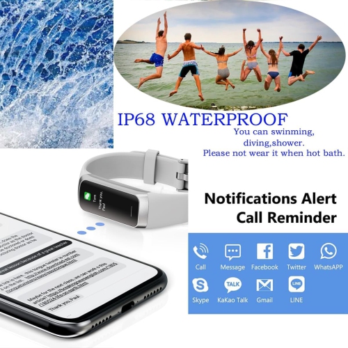 Heart Rate Fitness Tracker & Activity Smartwatch, Sports Bracelet with Sleep Monitor, Calorie Counter, Pedometer & IP67 Waterproof Wristband for Men