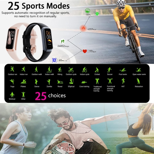 Heart Rate Fitness Tracker & Activity Smartwatch, Sports Bracelet with Sleep Monitor, Calorie Counter, Pedometer & IP67 Waterproof Wristband for Men