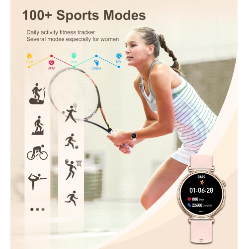 Small Women’s Smart Watch with Bluetooth Call – 1.27" Touchscreen, Heart Rate, Sleep Monitor, 100+ Sports Modes, DIY Dial, Fitness Tracker, iOS &