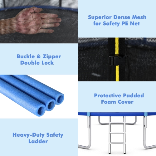 Patiojoy – trampolines de loisir approuvées par l'ASTM avec filet de protection 15ft, Jumping Exercise