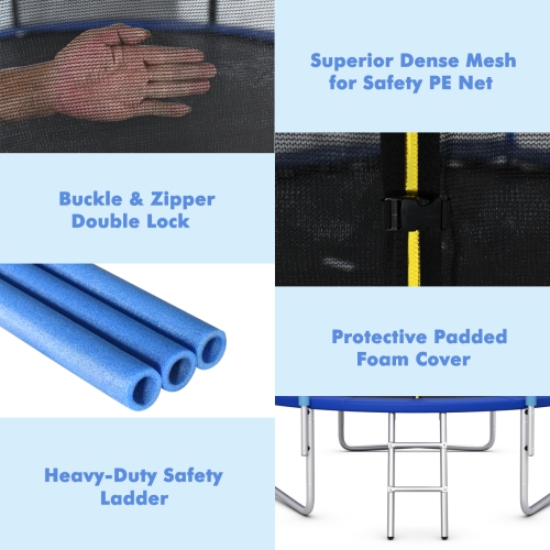 Patiojoy – trampolines de loisir approuvées par l'ASTM avec filet de protection 8ft, Jumping Exercise