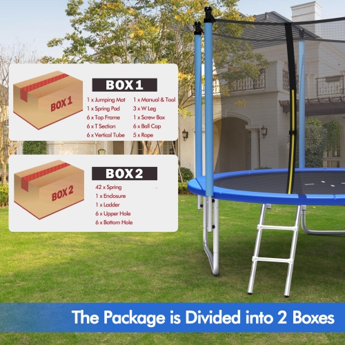 Patiojoy – trampolines de loisir approuvées par l'ASTM avec filet de protection 8ft, Jumping Exercise