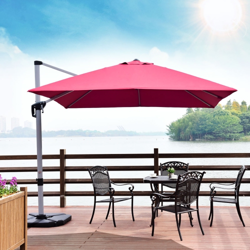 Topbuy 10' Market Umbrella Outdoor Patio Square Offsete