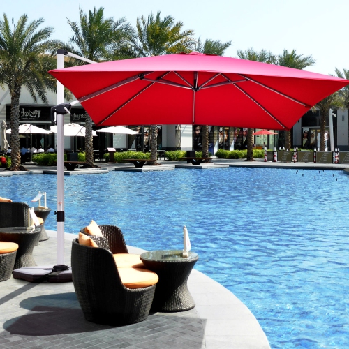 Topbuy 10' Market Umbrella Outdoor Patio Square Offsete