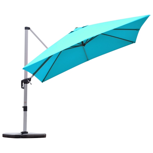 TOPBUY  10' Market Umbrella Outdoor Patio Square Offset W/base Burgundy/brick Red/beige/blue/tan