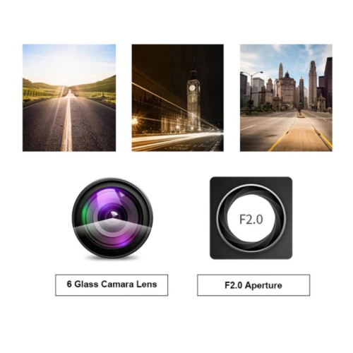 ULTREND Three-Way Car DVR Dashcam, 4"&nbsp;Dashcam pour voitures avec double objectif HD Car DVR Rearview et 1080P avant, 720P intérieur cabine et