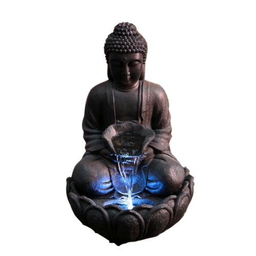 Hi-Line Gift Ltd Meditating Buddha Fountain with LED