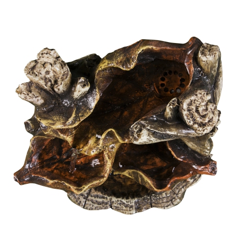 Hi-Line Gift Ltd Tree Trunk Fountain with 3 Leaves & LED