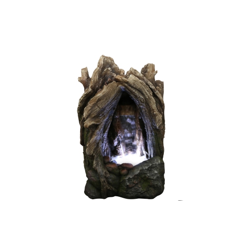 HI-LINE GIFT LTD  Treetrunk Waterfall Fountain With Led