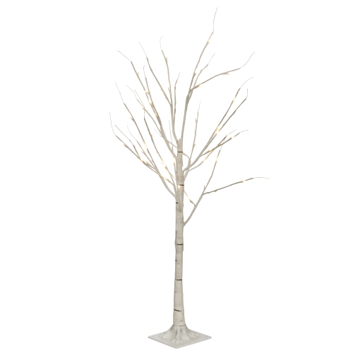 Hi-Line Gift Ltd Birch Tree On Metal Base In/Outdoor 48 LED 47 Inch High with 8 Lighting Modes
