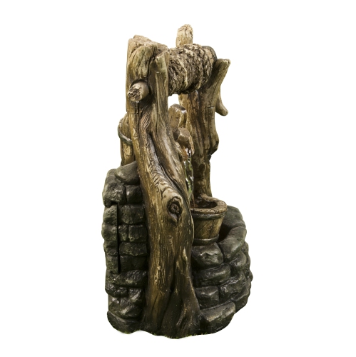 Hi-Line Gift Ltd Well Fountain with 2 Buckets & LED
