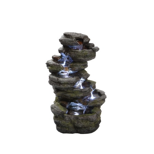 Hi-Line Gift Ltd Multi Level Rock Fountain with LED