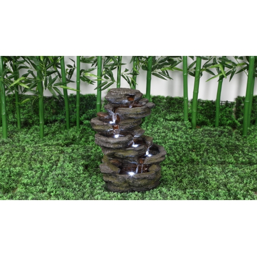 Hi-Line Gift Ltd Multi Level Rock Fountain with LED