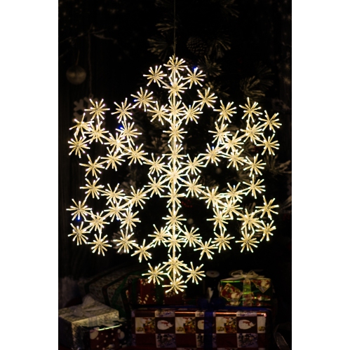 Hi-Line Gift Ltd 53In Cluster Snowflake Light with 804 Warm White Sparkling LED