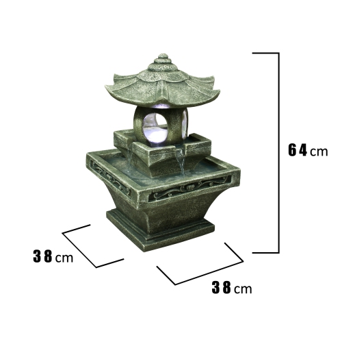 Hi-Line Gift Ltd Pagoda Lantern Fountain with Light