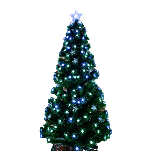 Hi-Line Gift Ltd Christmas Tree Fiber Optic Multi-Colour Star LED