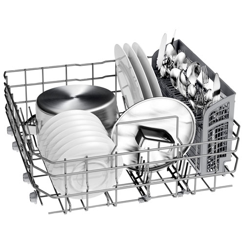 Bosch 500 Series 24" 44dB Built-In Dishwasher w/ Stainless Steel Tub & Third Rack (SHPM65Z52N) -White